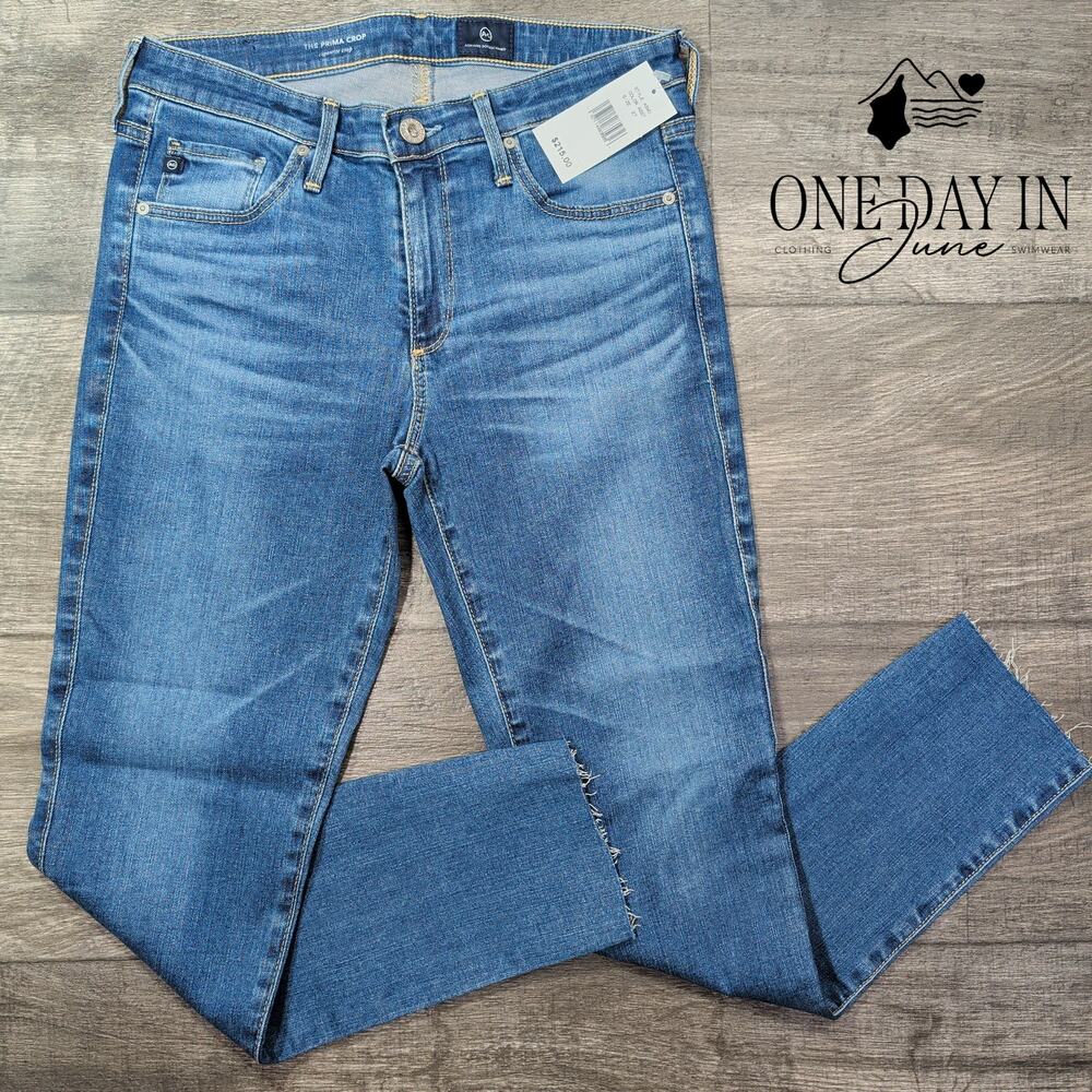 AG Adriano Goldschmied The Prima Crop Cigarette Jeans Blue NWT Size 4 (27)